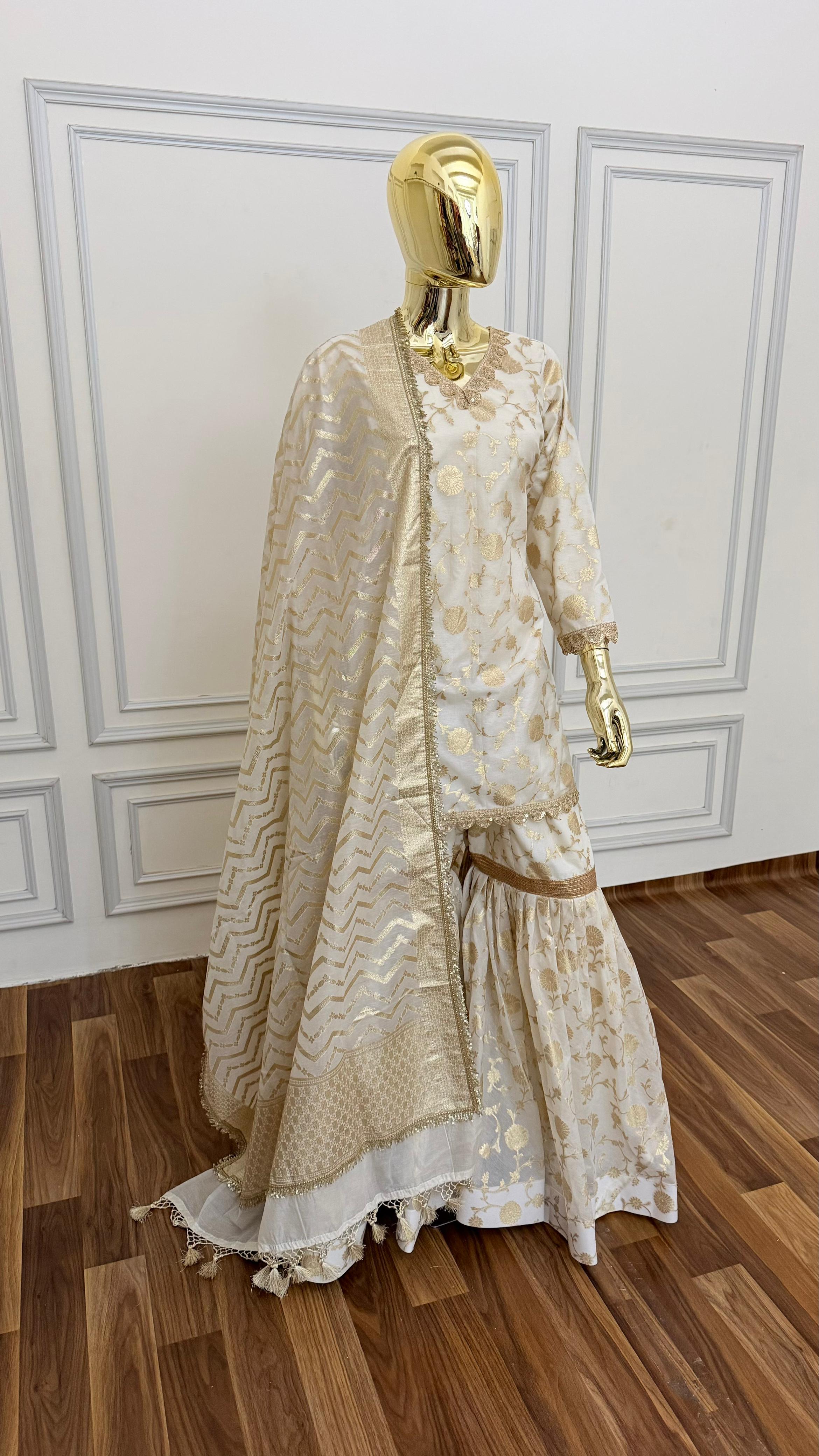 SUMMER SPECIAL OFF-WHITE GHARARA