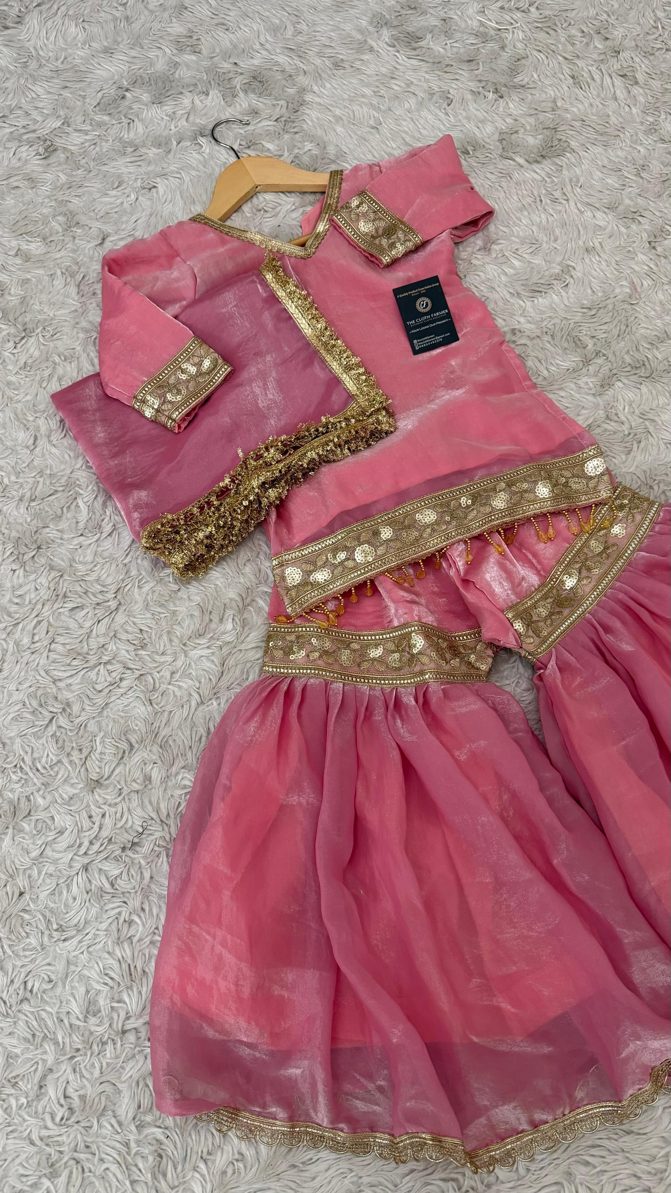 BABY PINK SHADE LITTLE PRINCESS GHARARA