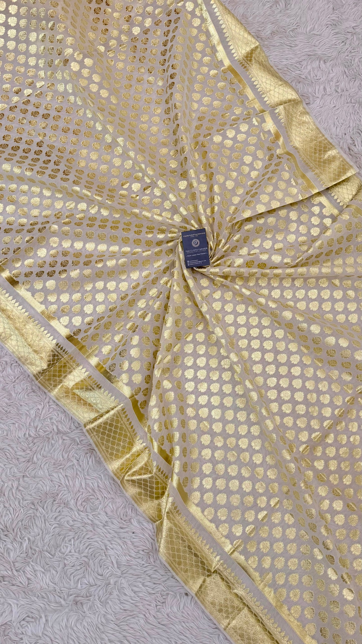 MASHRU SILK OFF-WHITE COLOR DUPATTA