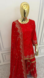 GLOWY RED GIRLISH GHARARA