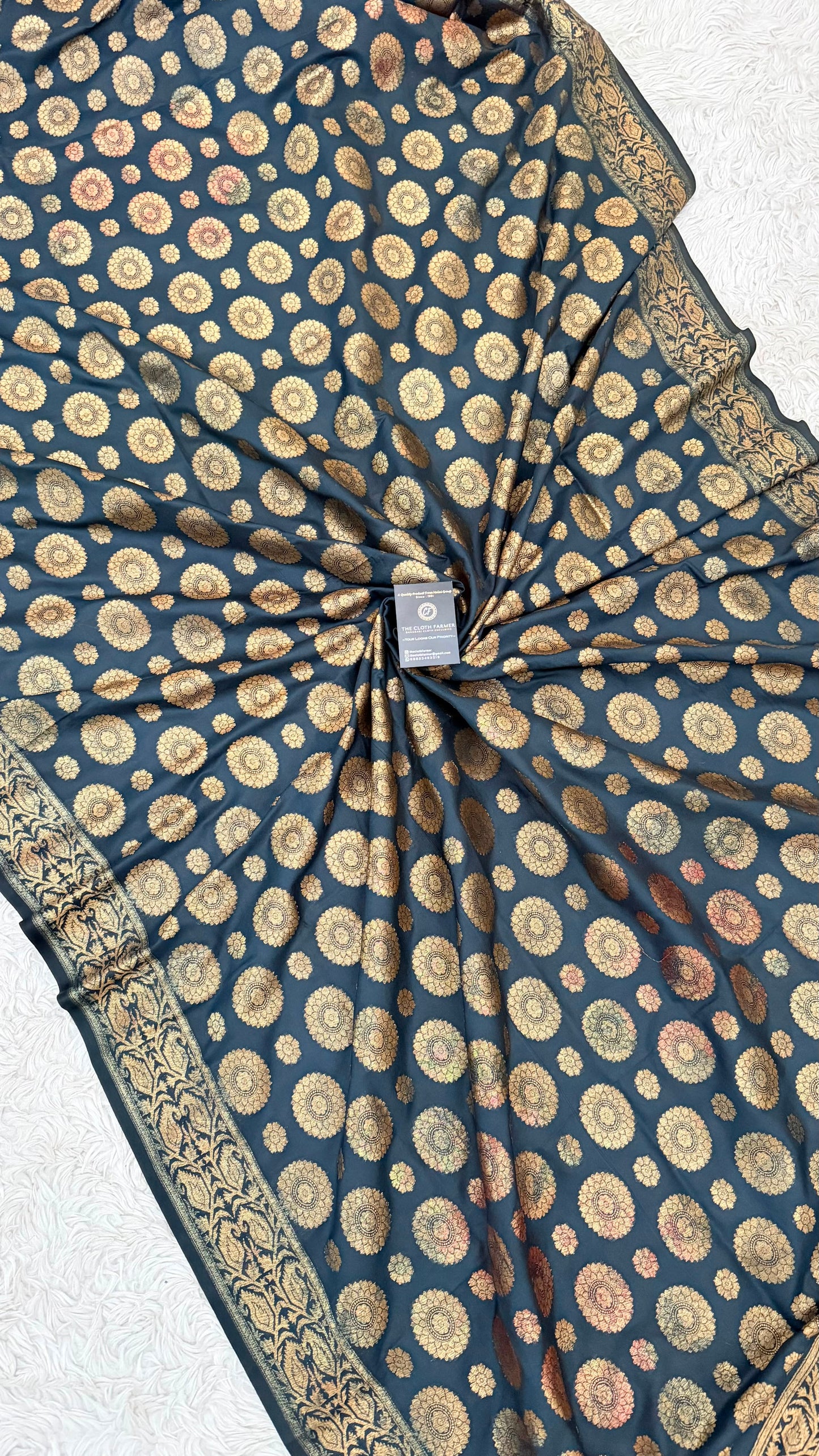MASHRU SILK BRIGHT BLACK DUPATTA