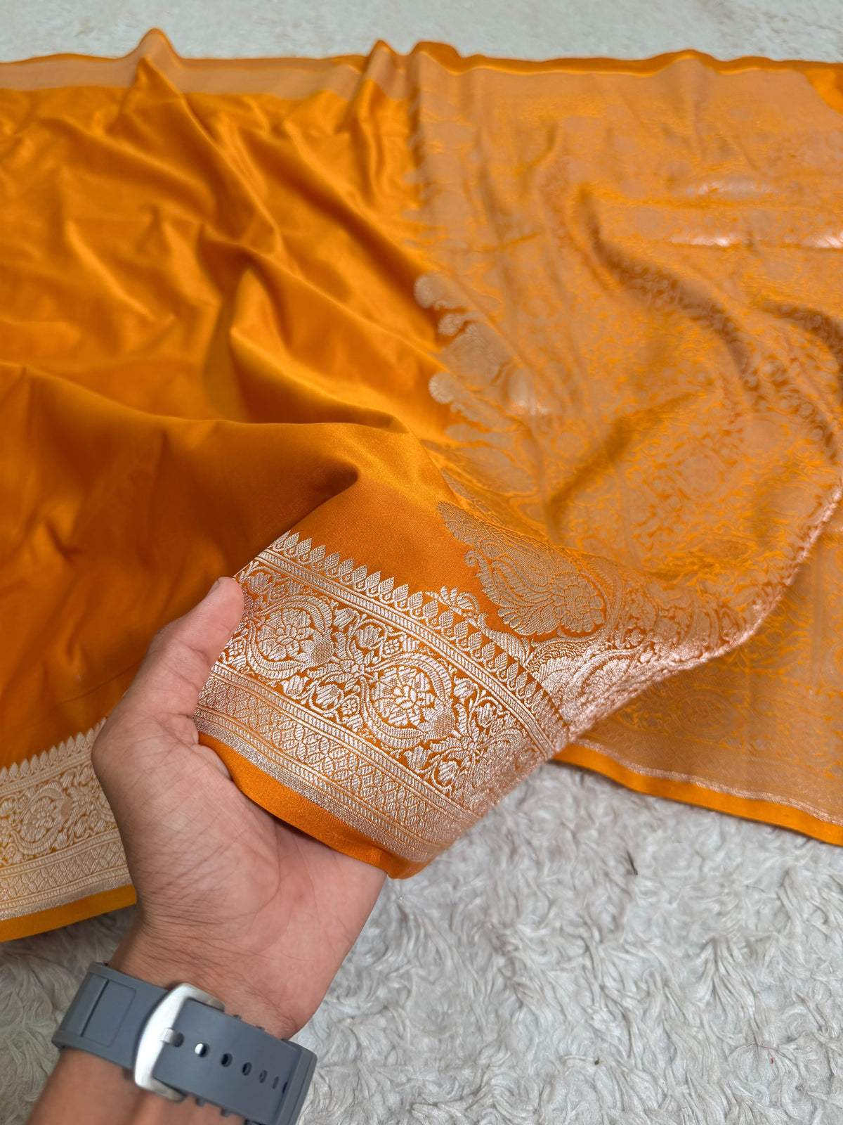 MUSTARD COLOR UNADORN SAREE