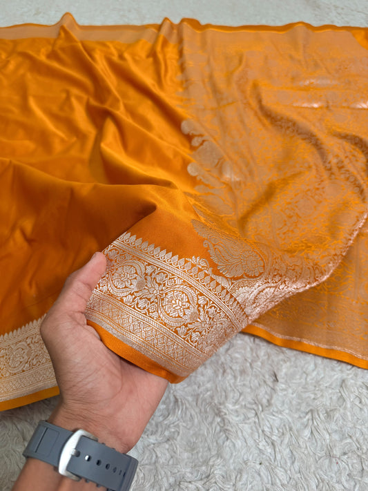 MUSTARD COLOR UNADORN SAREE