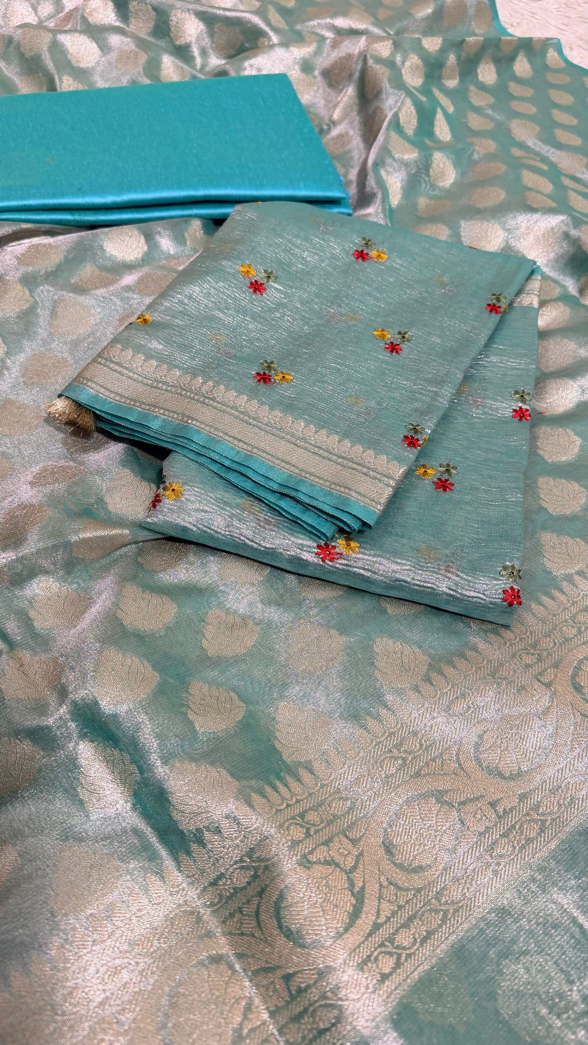 TISSUE MULTI EMBROIDERY SUIT