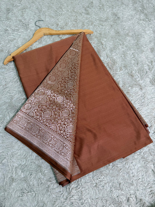 PEACH COLOR UNADORN SAREE