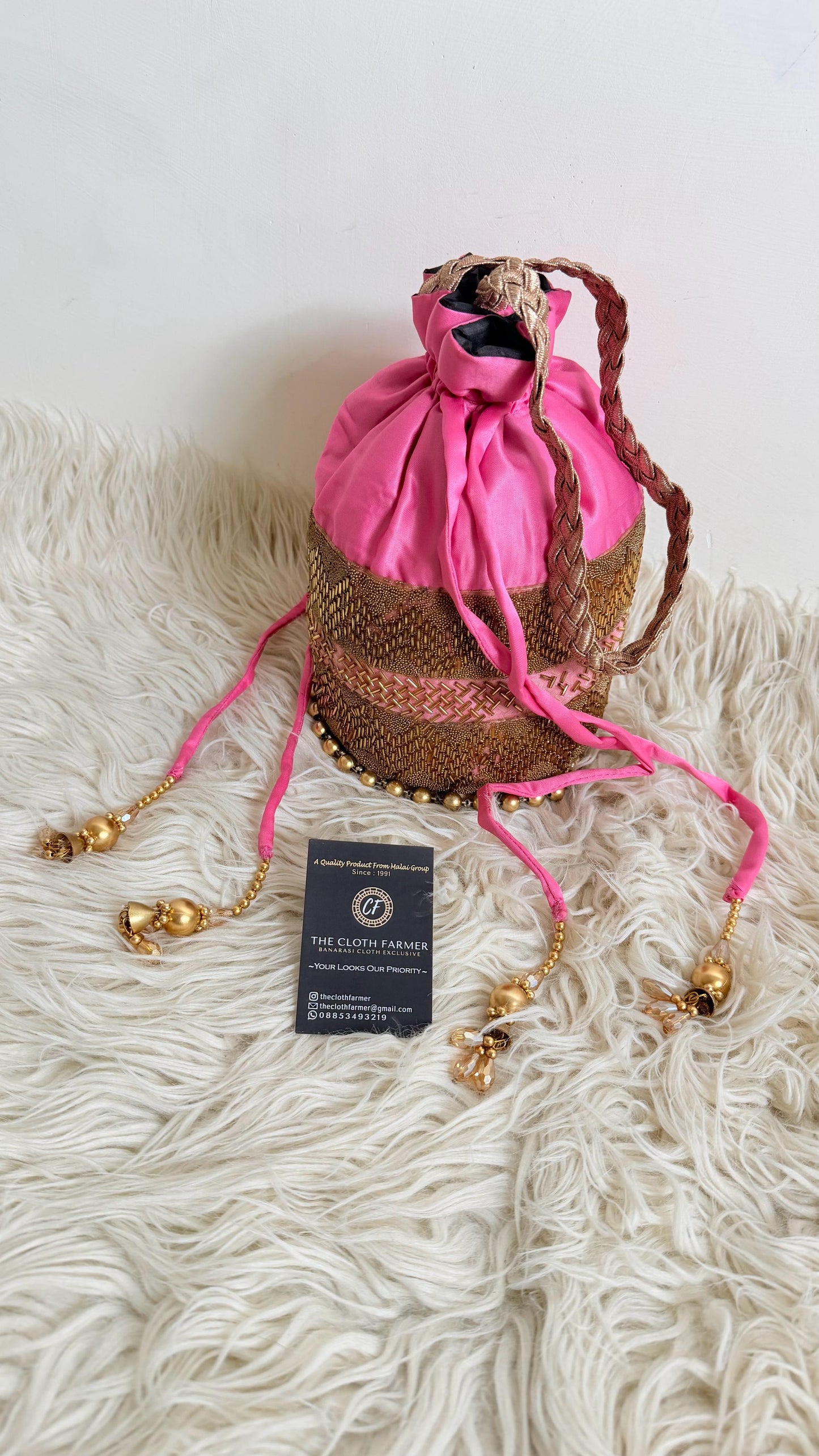 PINK COLOR BANARASI POTLI