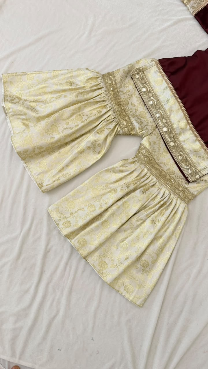 Garniette kimkhab gharara for little princess
