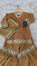 PEACH GOLD SHADE LITTLE PRINCESS GHARARA