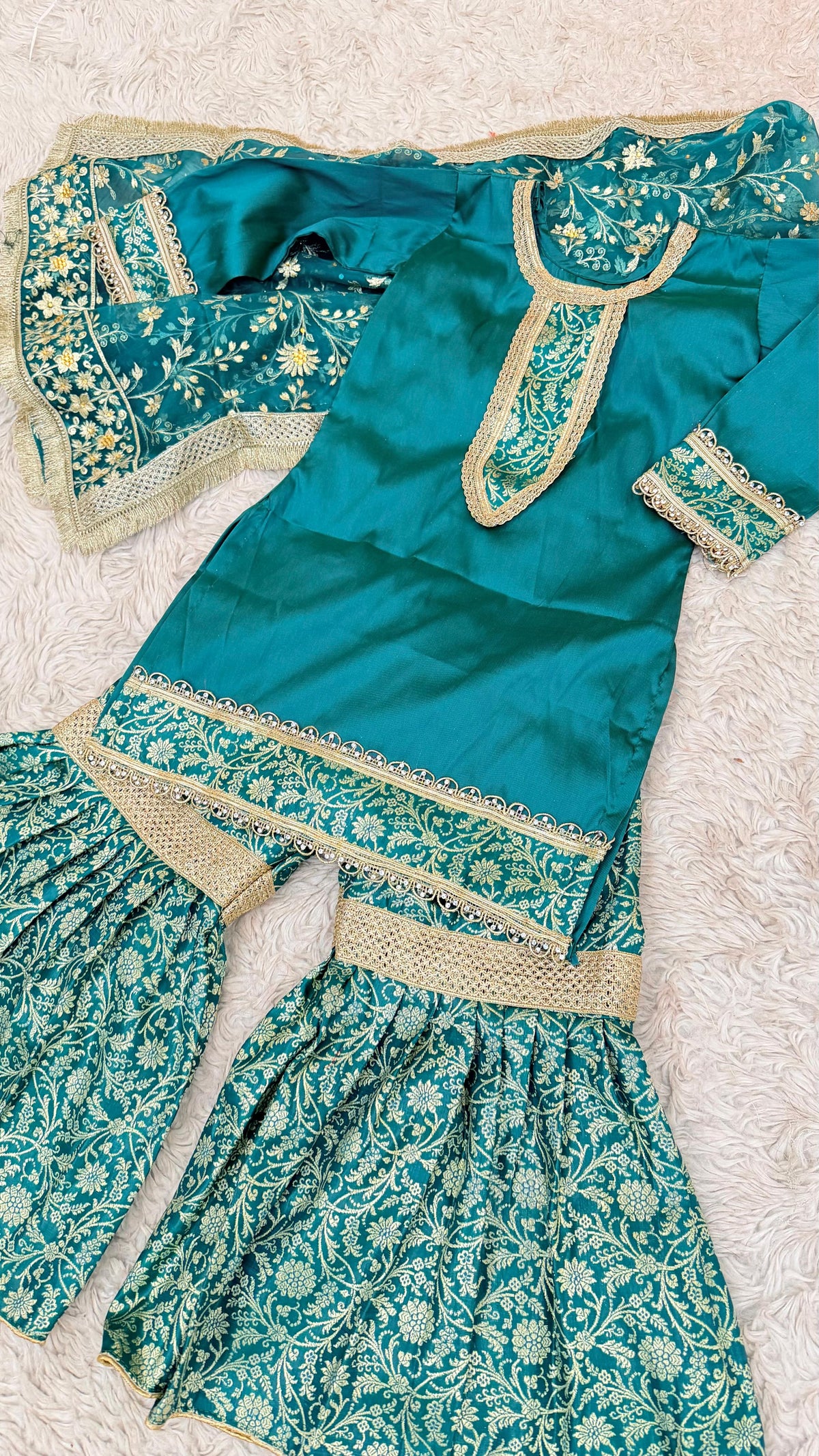 RAMA  KIMKHAB GHARARA FOR LITTLE PRINCESS