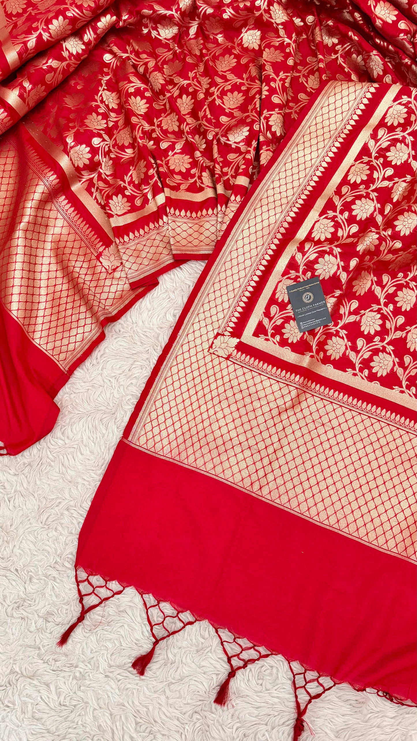 MASHRU SILK RED DUPATTA