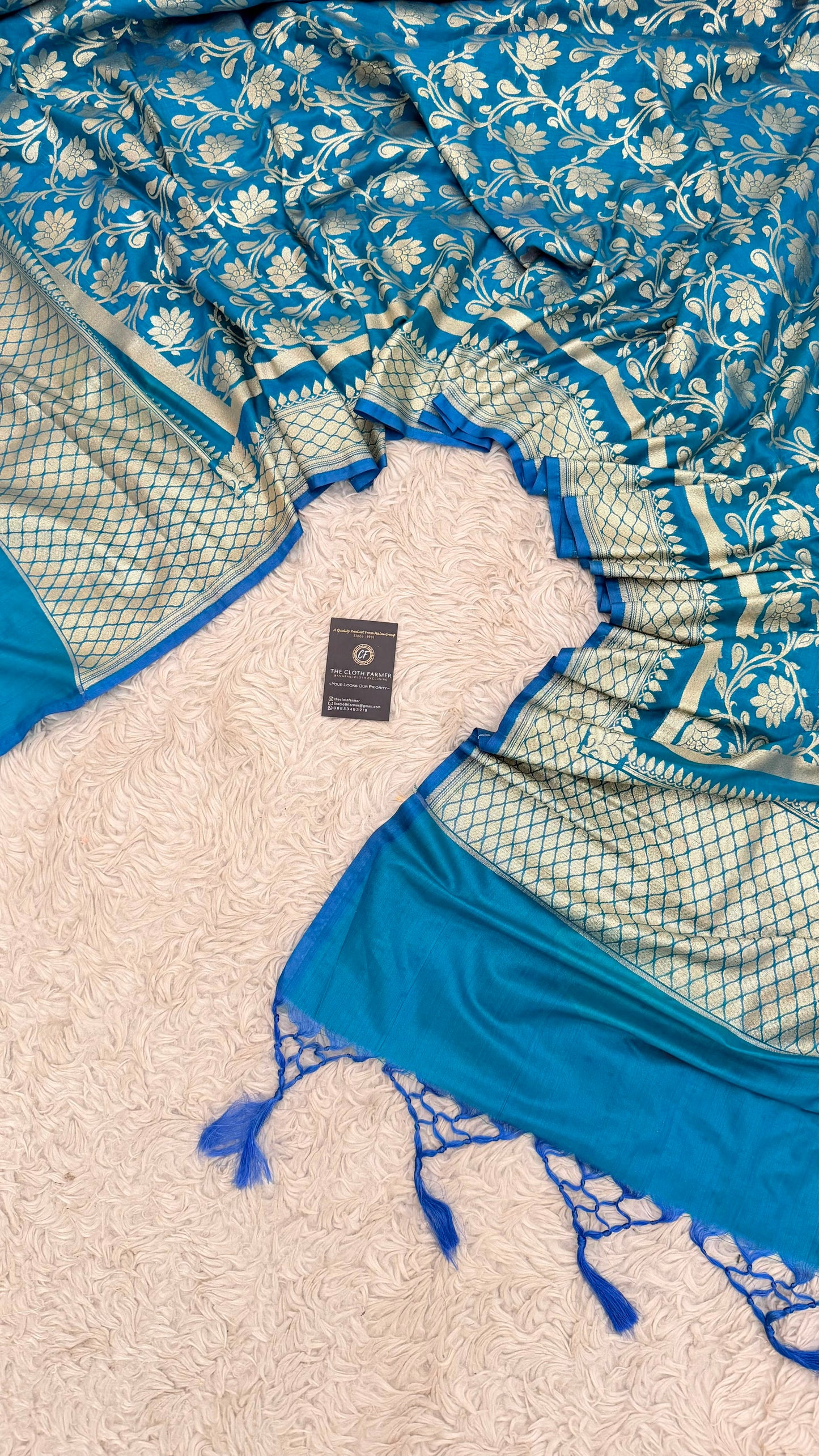 MASHRU SILK BLUE COLOR DUPATTA
