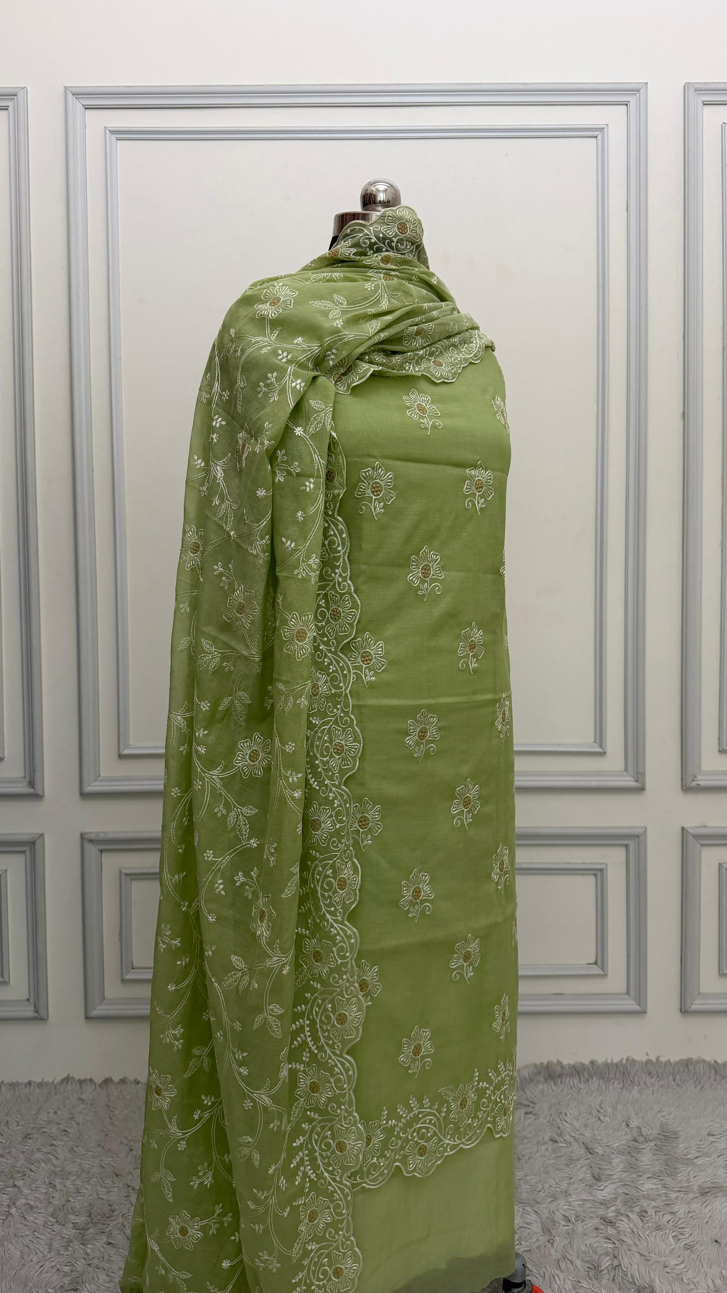 MEHENDI COTTON MUL 3 PIECE SUIT