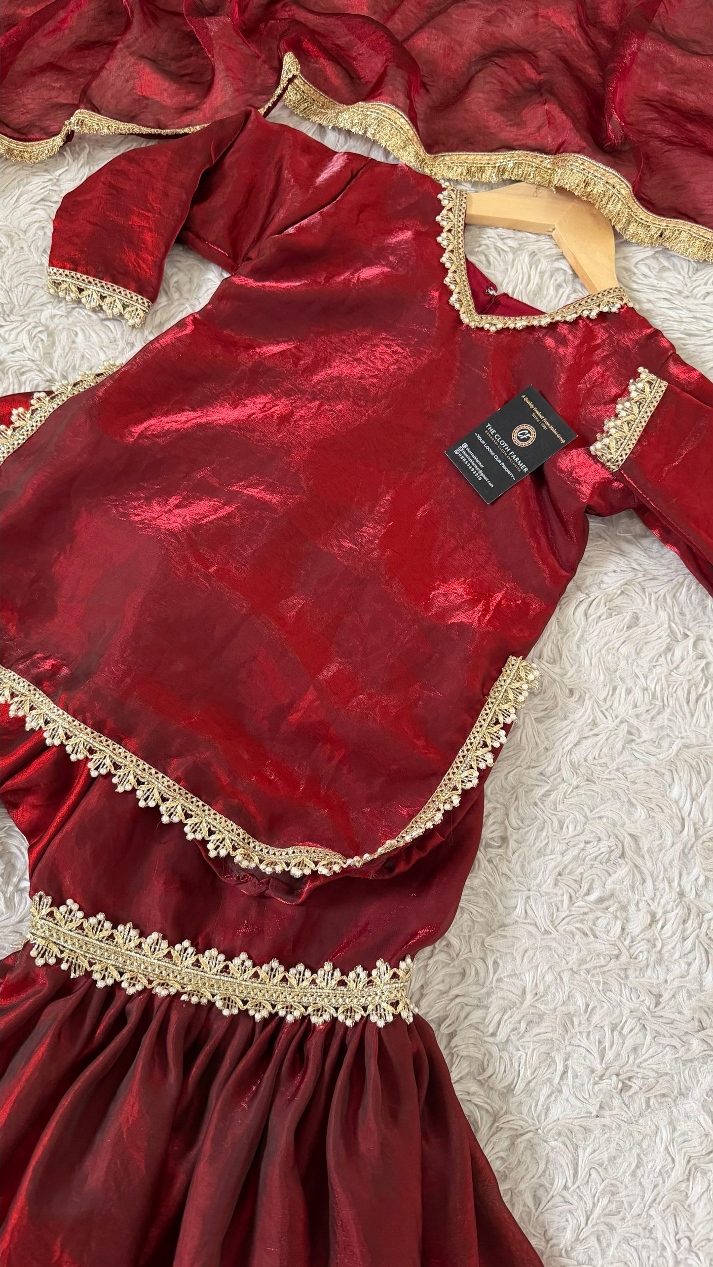BLOOD MAROON KIDS GHARARA