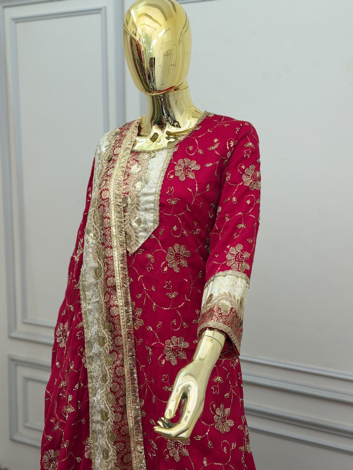 DEEP RANI PINK RAMPURI GHARARA