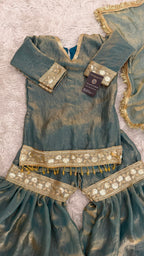 GOLDEN BLUE SHADE LITTLE PRINCESS GHARARA