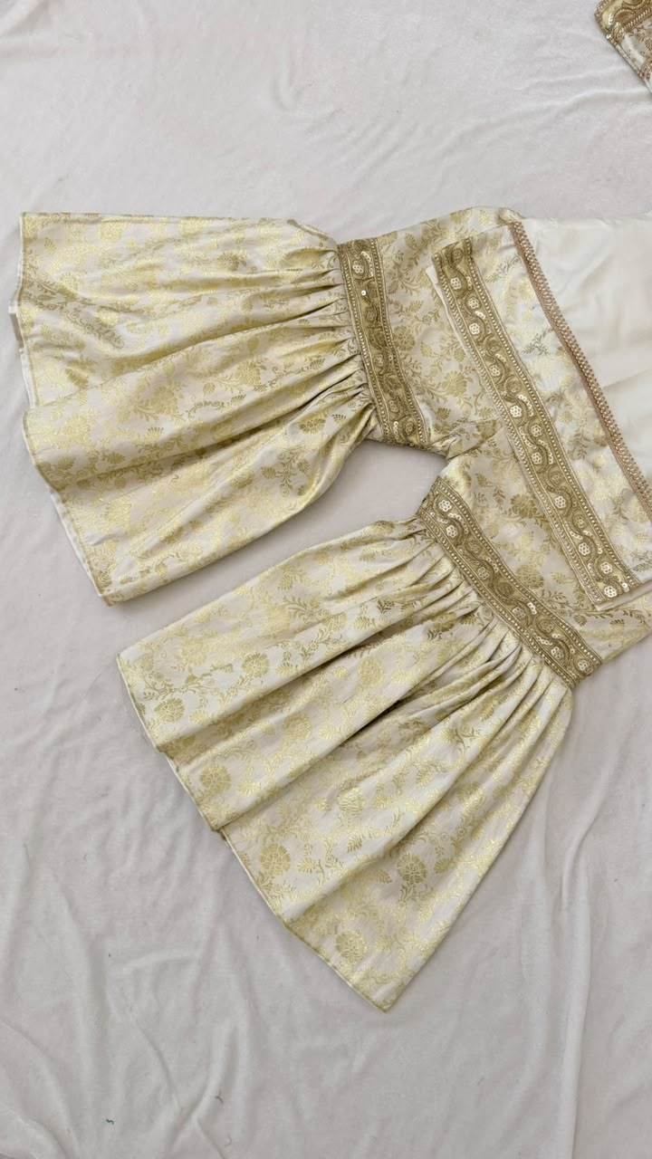 Off white kimkhab gharara for little princess