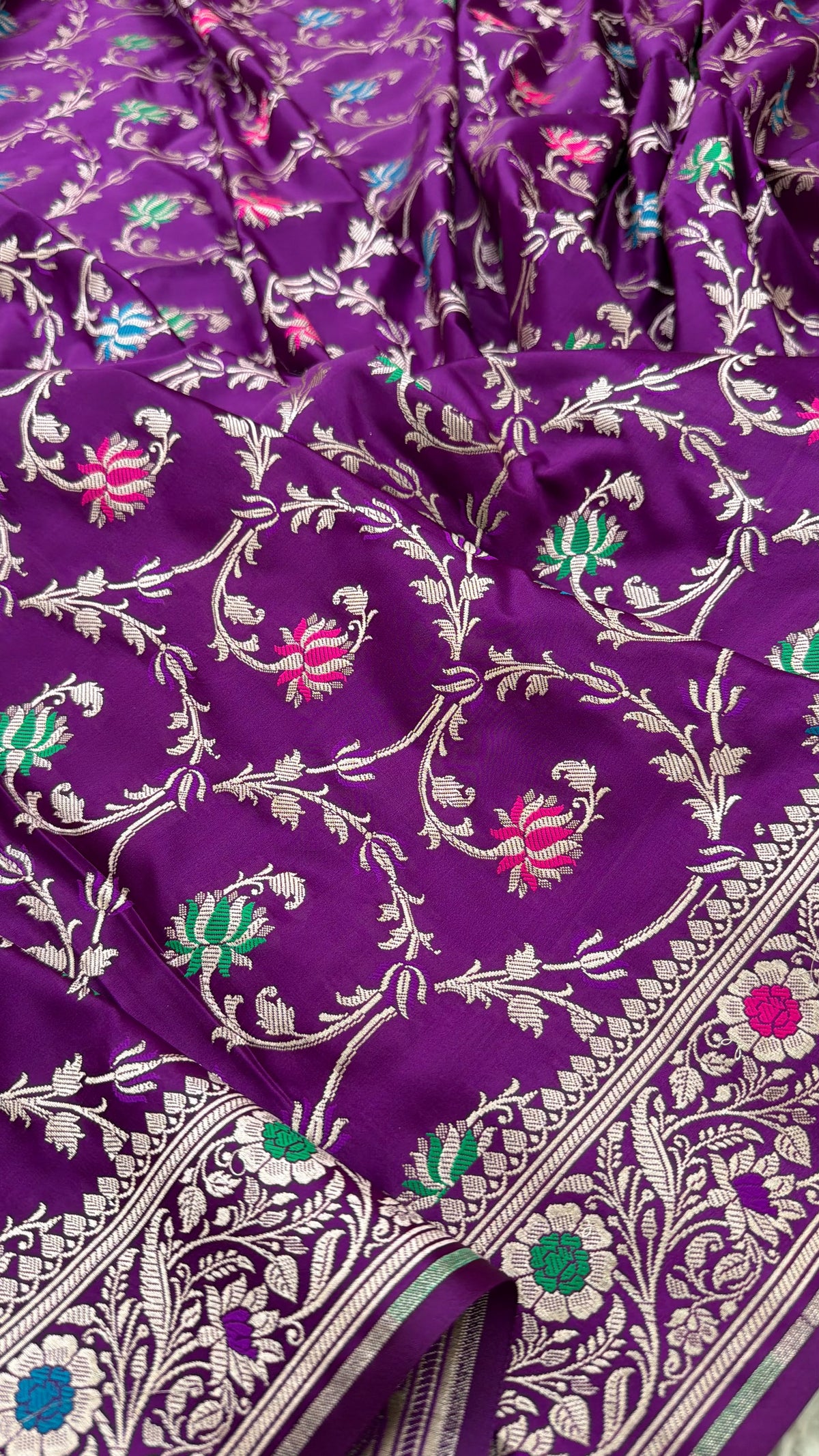VIOLET PURPEL COLOR MASHRU SILK 3 PIECE SUIT