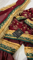 Dark blood maroon handwork gharara