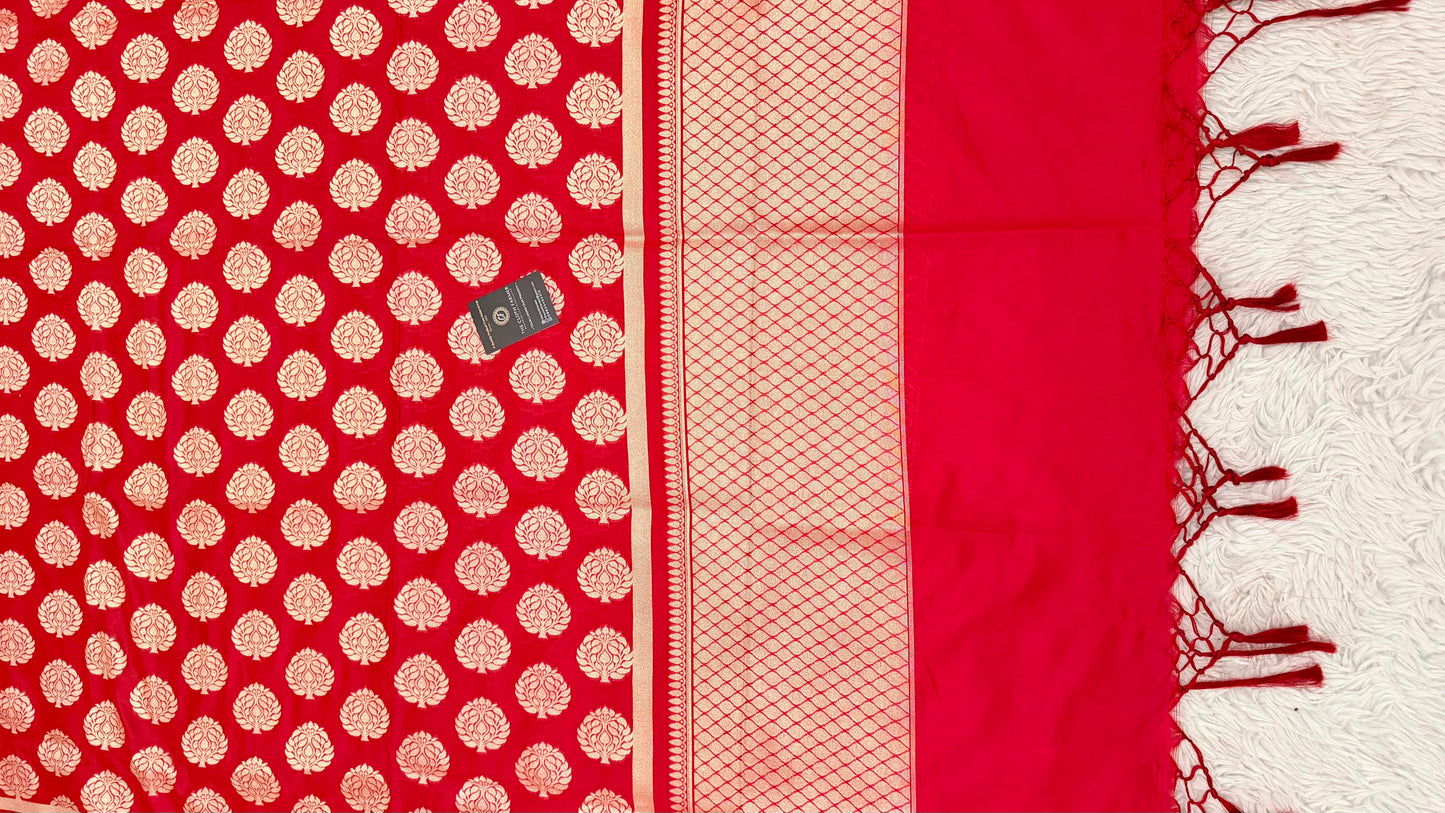 MASHRU SILK RED DUPATTA