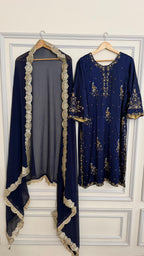 ITALIAN SATIN SILK BASED HANDWORK 2 PIECE SUIT