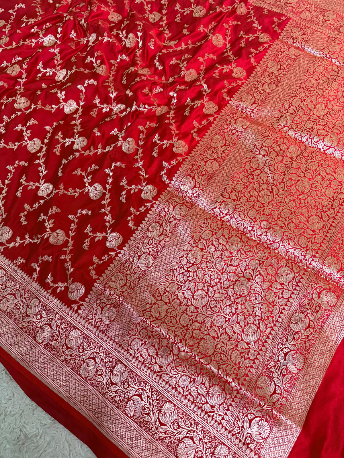 CINOBER RED MASHRU SILK SAREE