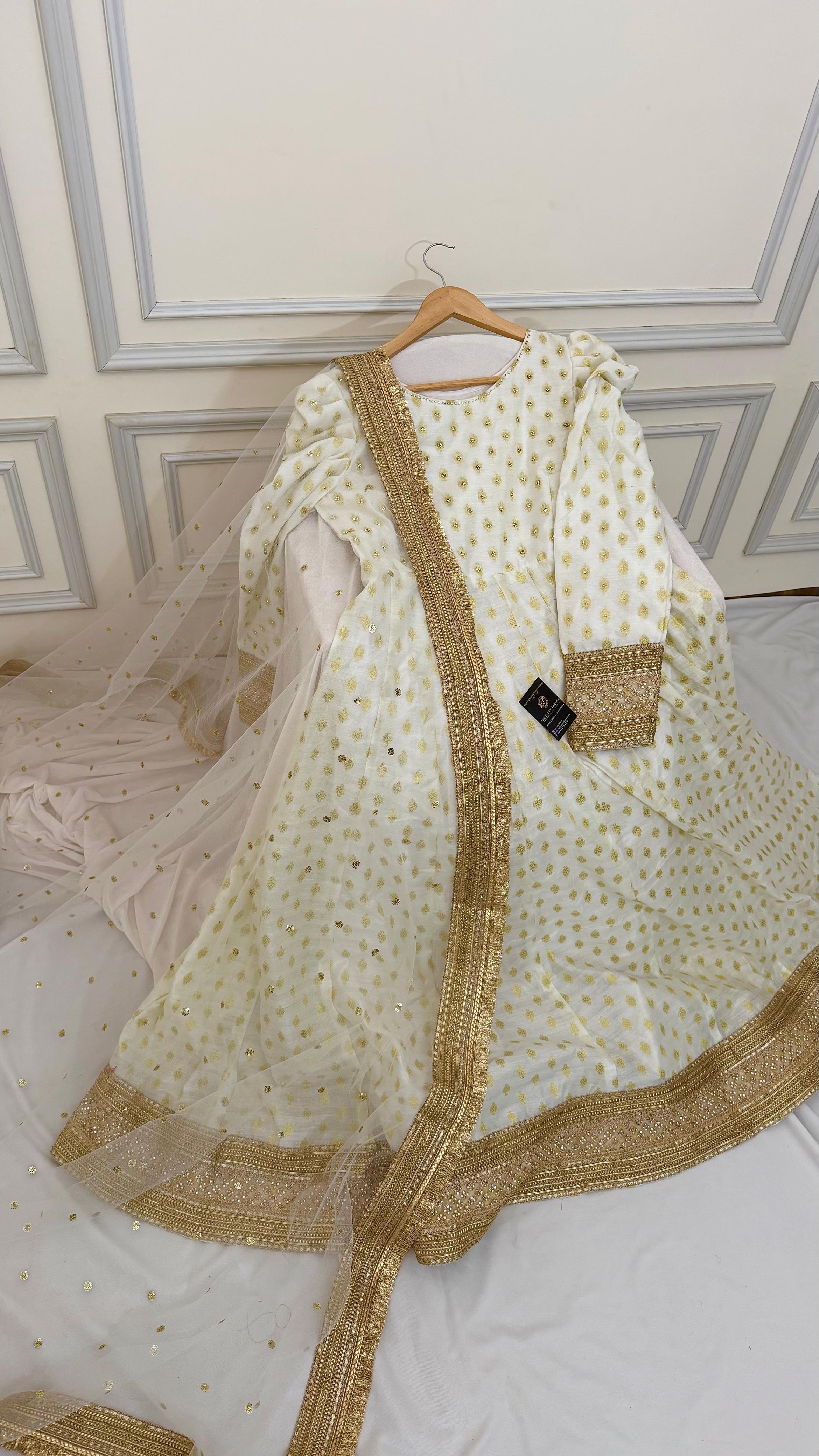 OFF WHITE  ANARKALI SUIT