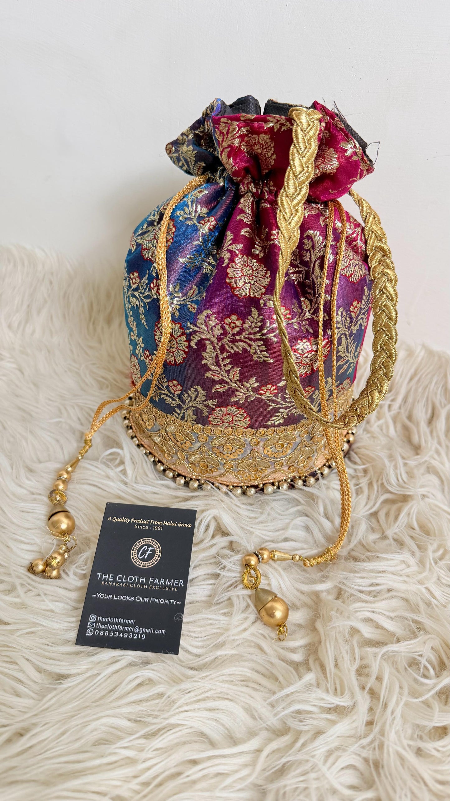 MULTI COLOR BANARASI KIMKHAB POTLI