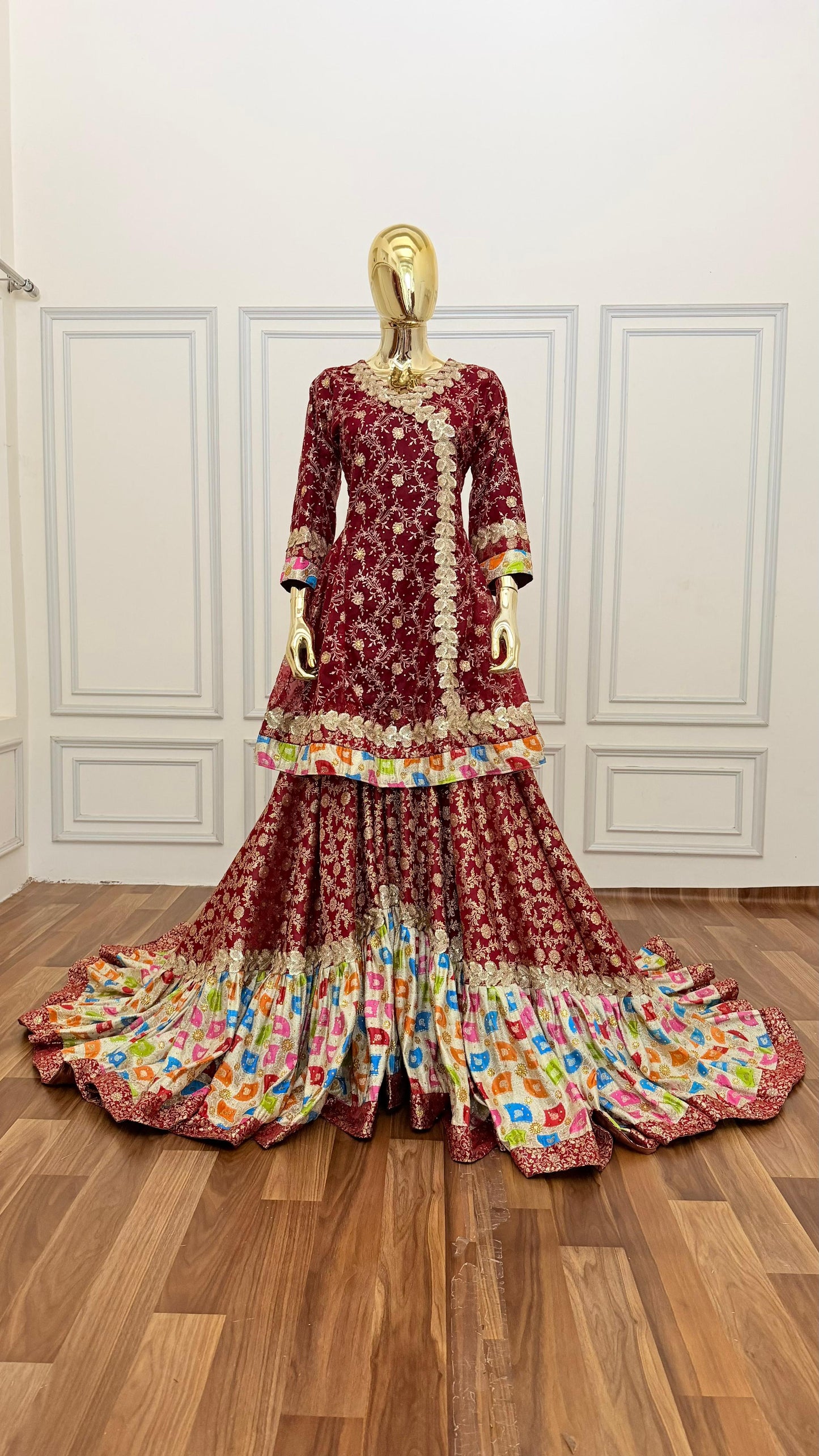 BRIDAL CHATAPATI SHADE ANGRAKHA STYLE FARSHI