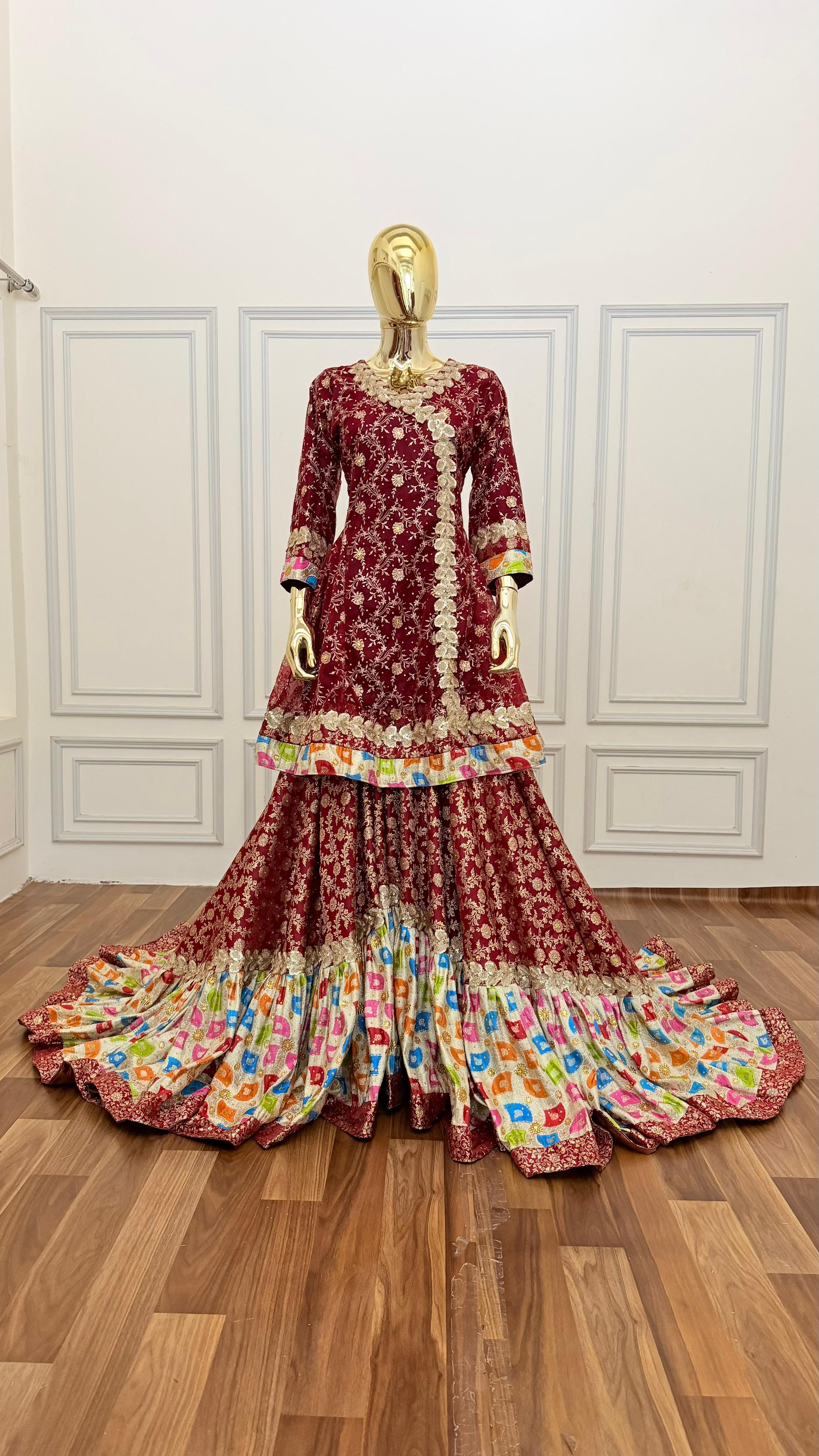 BRIDAL CHATAPATI SHADE ANGRAKHA STYLE FARSHI