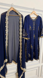 ITALIAN SATIN SILK BASED HANDWORK 2 PIECE SUIT