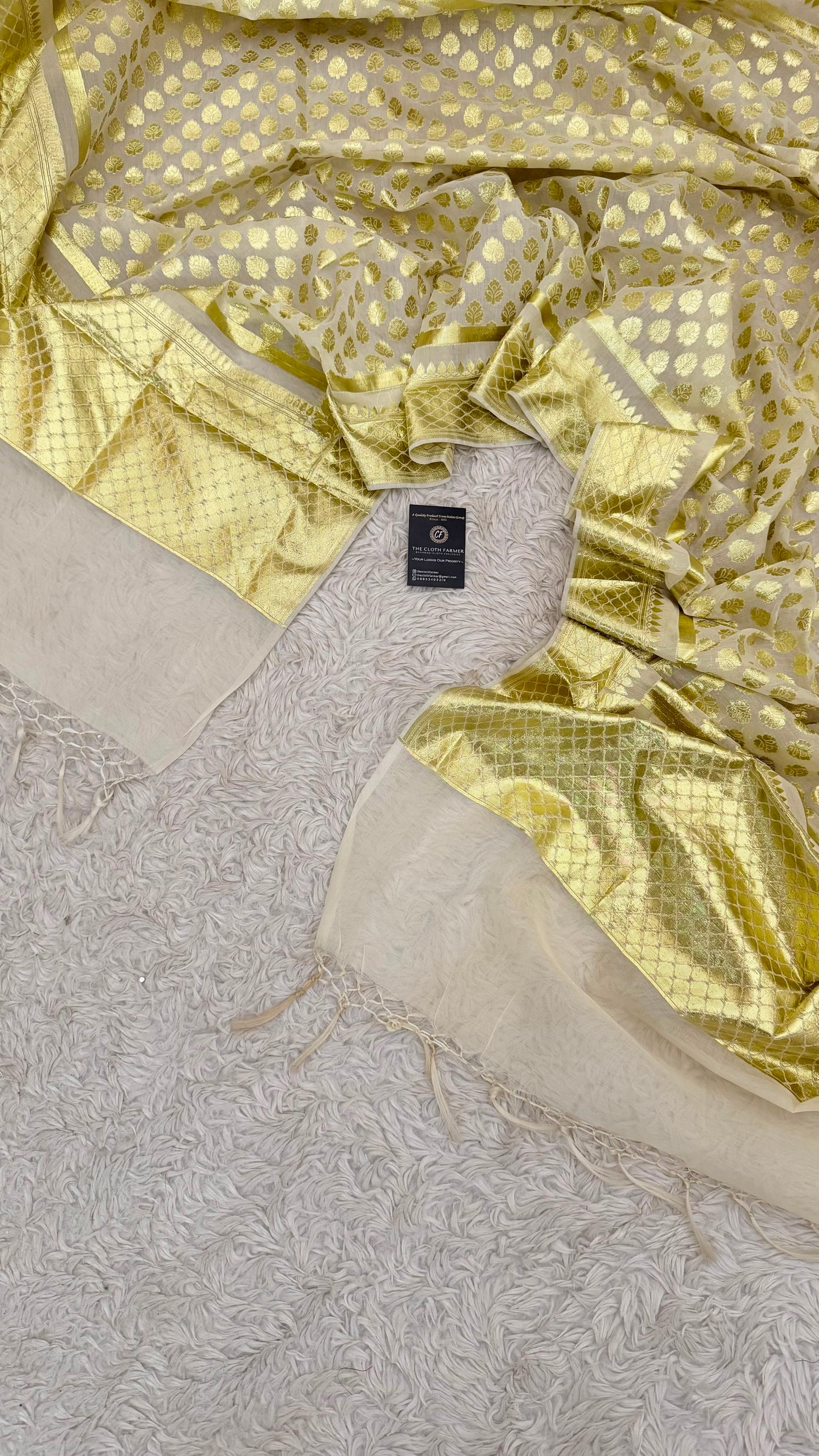 MASHRU SILK OFF-WHITE COLOR DUPATTA