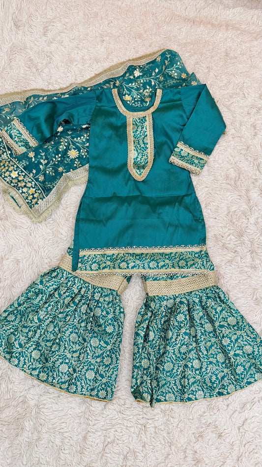 RAMA  KIMKHAB GHARARA FOR LITTLE PRINCESS