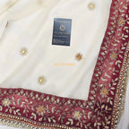 Off white booti Embroidered Gharara