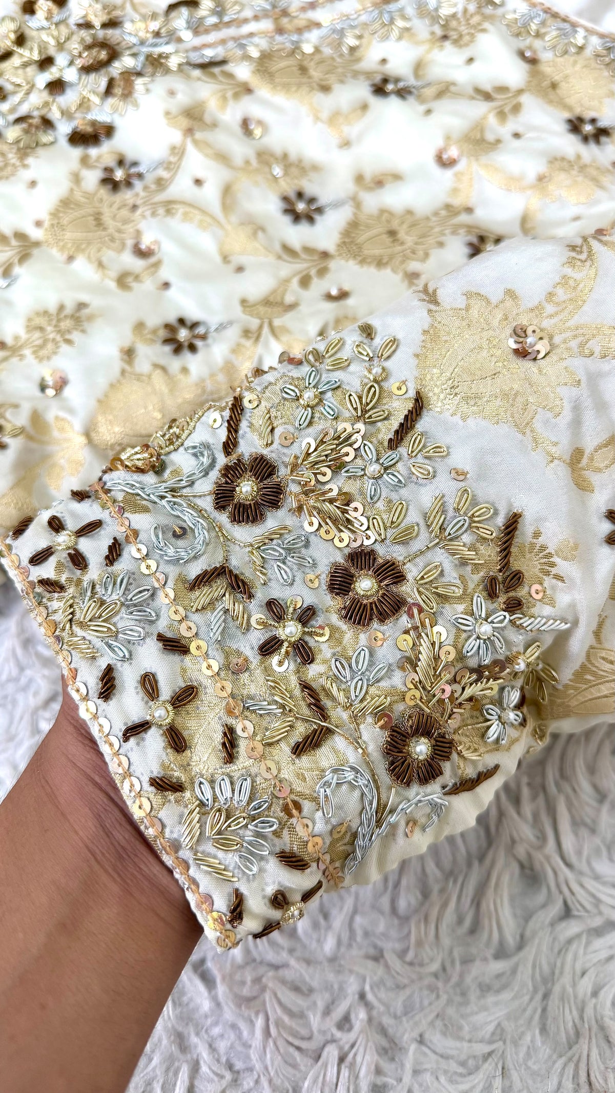 BLENDED KATAAN SILK MULTI COLOR HAND WORK FARSHI SHARARA