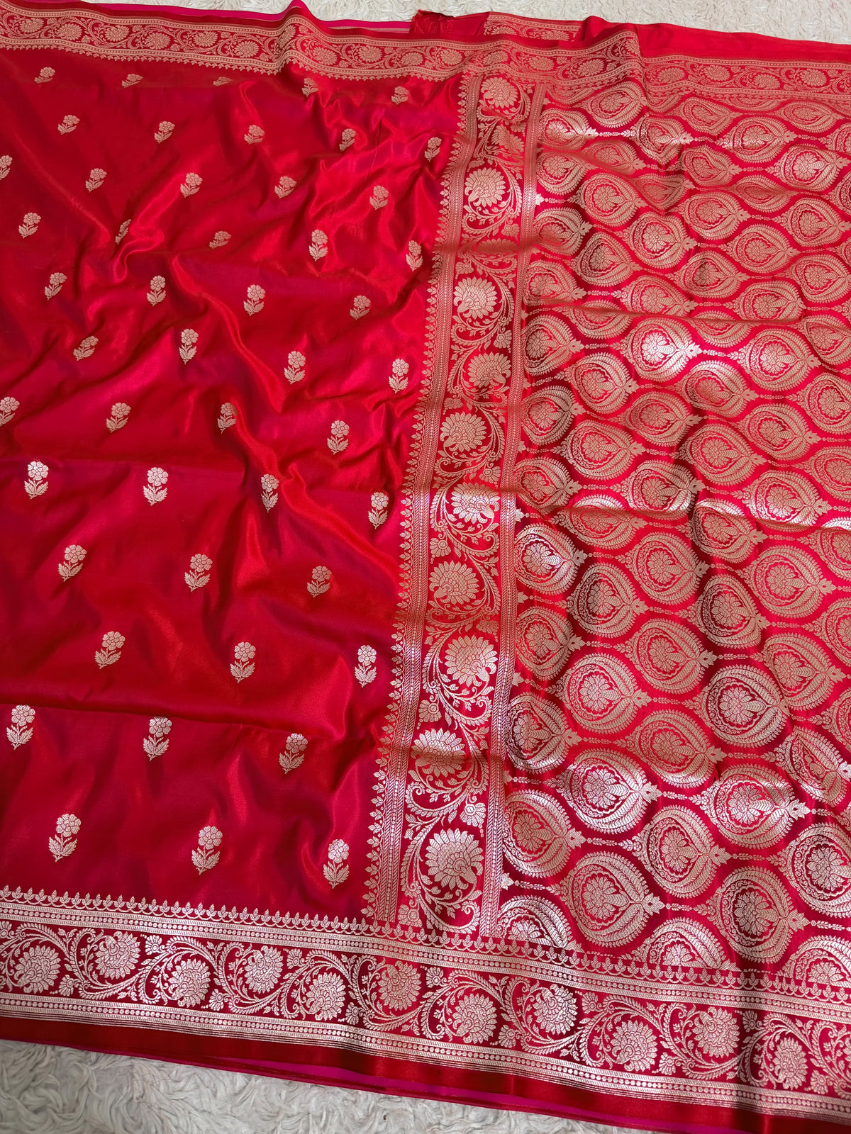 RED COLOR MASHRU KATAAN SAREE