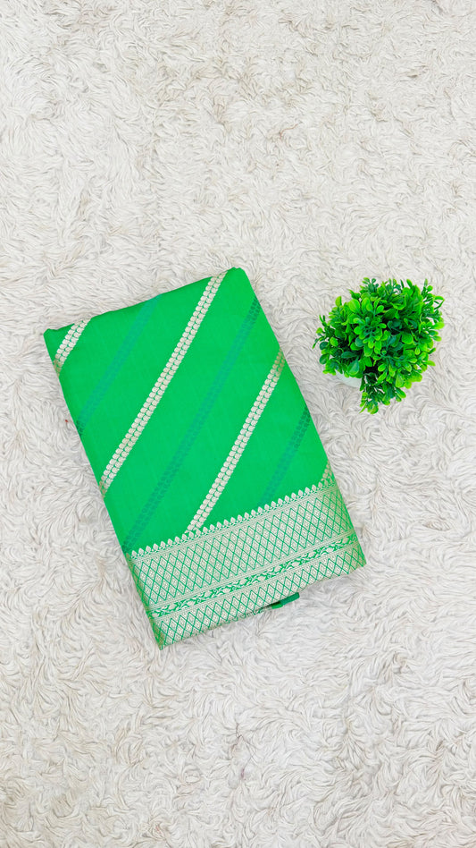 MALACHITE GREEN ADA DESIGN MASHRU KATAAN SILK