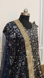 NEAVY BLUE  ANARKALI SUIT