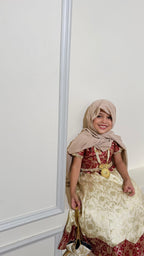 Maroon and off-white lahenga