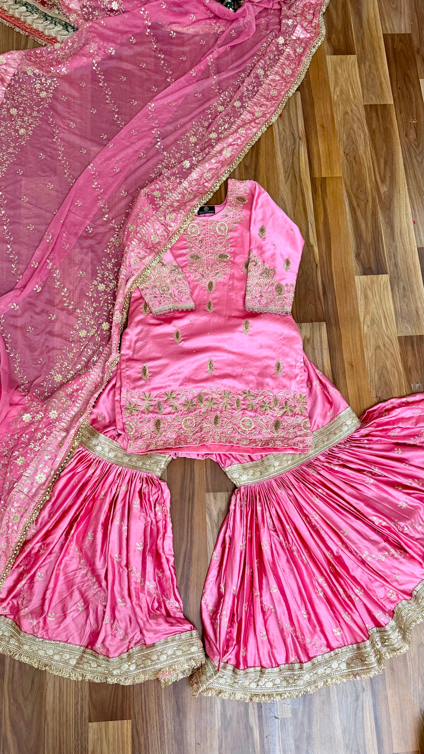 STRAWBERRY HANDWORK TOP GHARARA