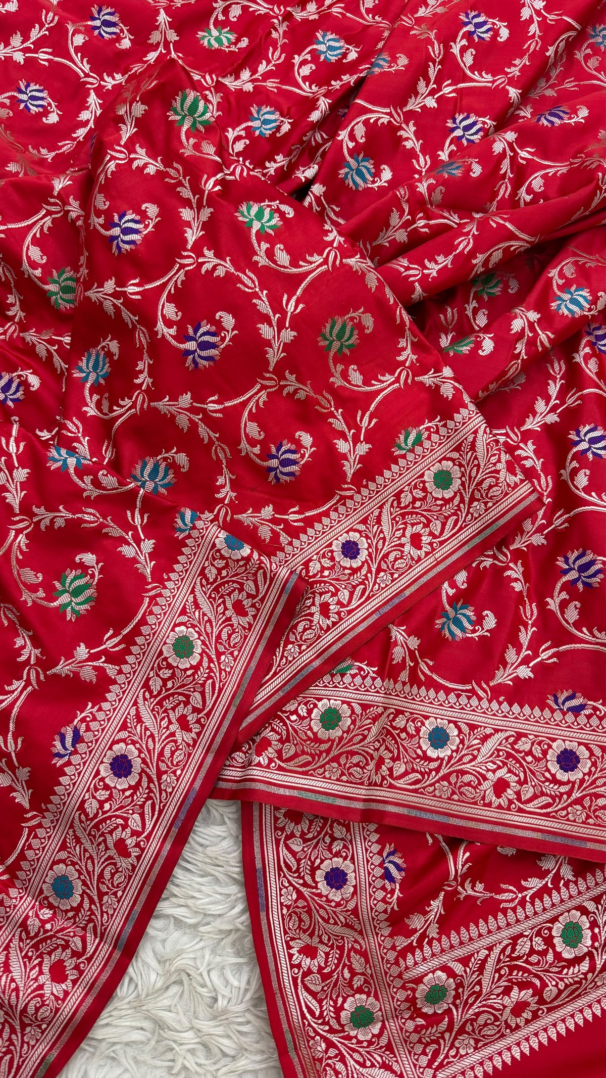 RED COLOR MASHRU SILK 3 PIECE SUIT