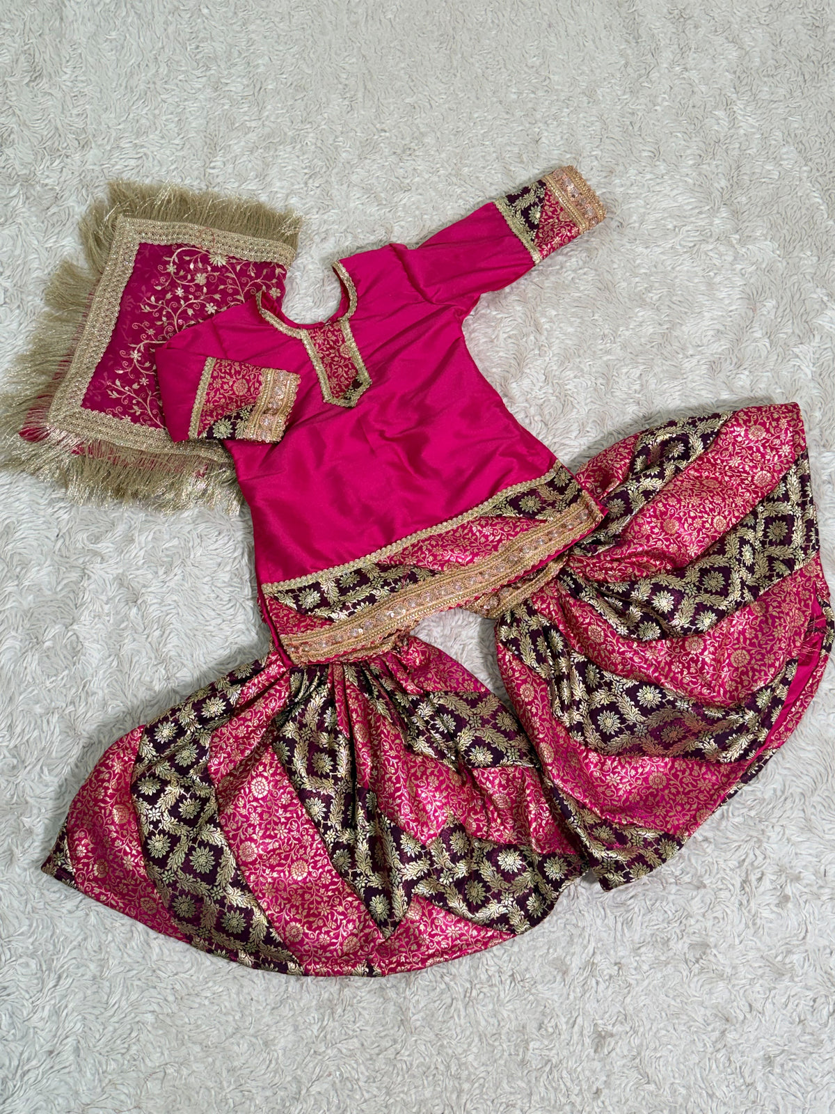 MOTHER DAUGHTER COMBO MULTI STRIPE GHARARA
