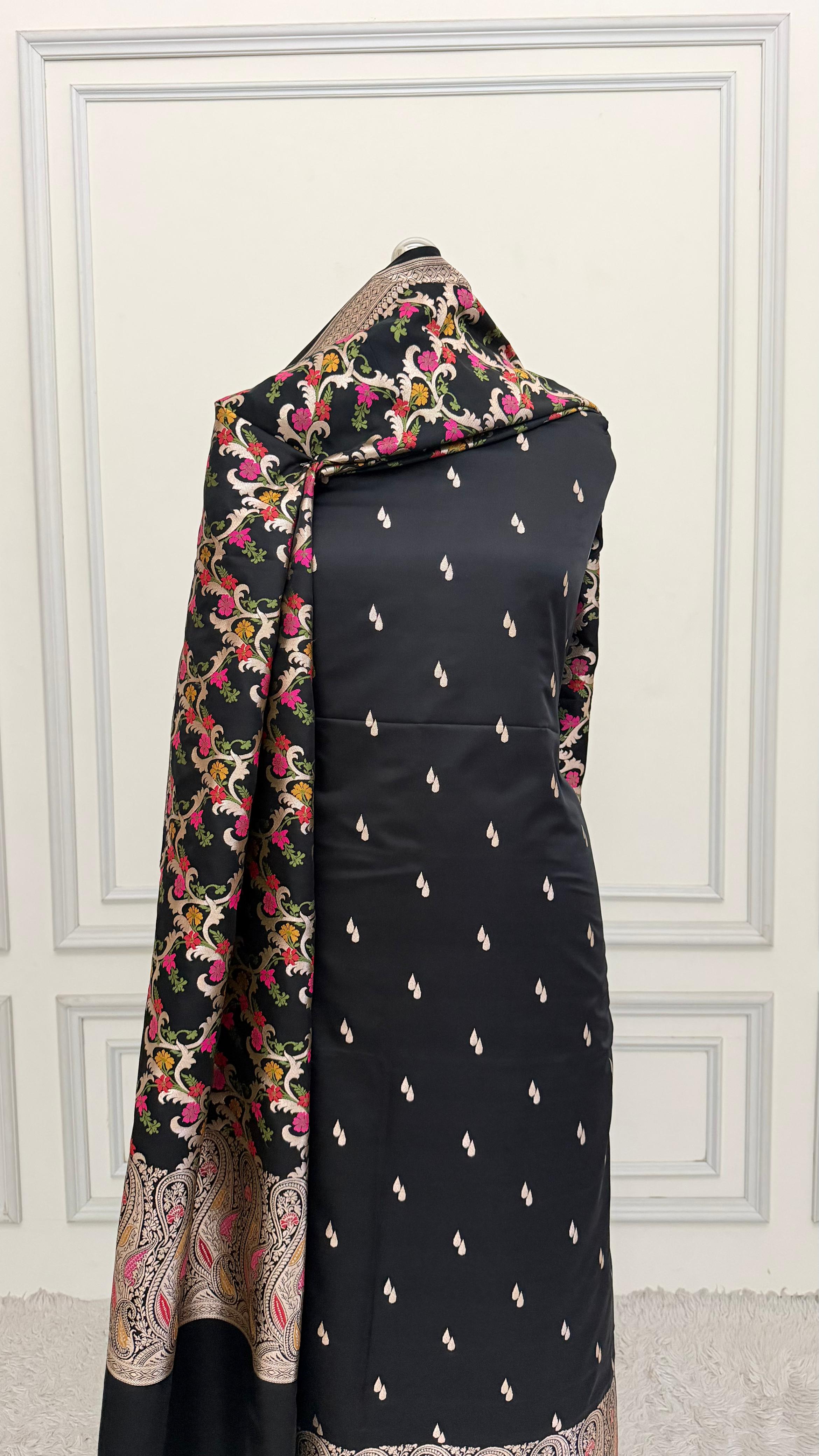 BLACK COLOR MEENEDAR 3 PIECE SUIT