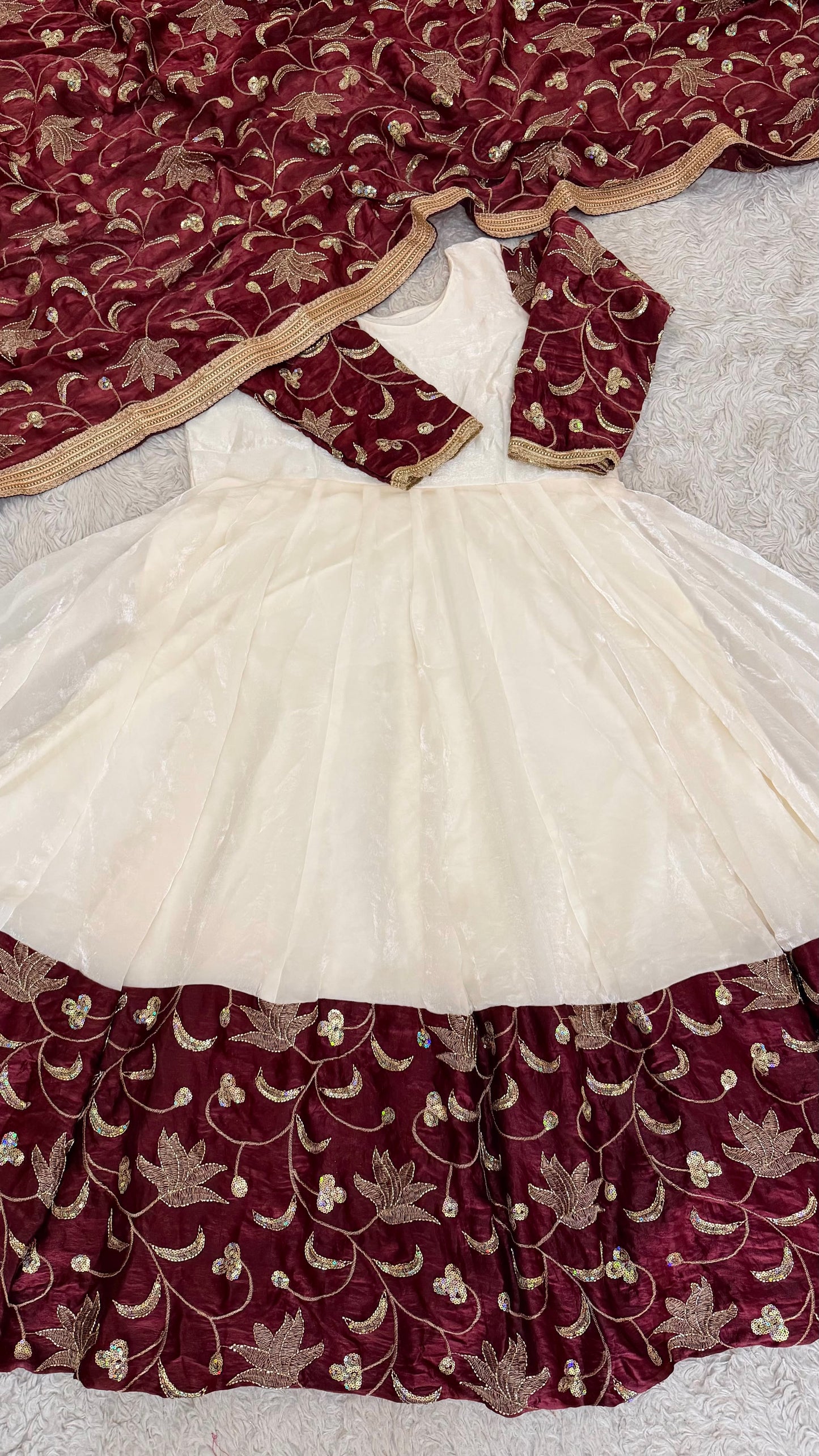 OFF WHITE MAROON PINTEREST ANARKALI