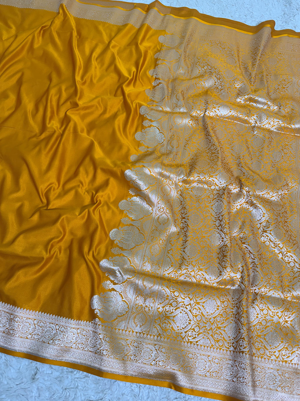 MUSTARD COLOR UNADORN SAREE