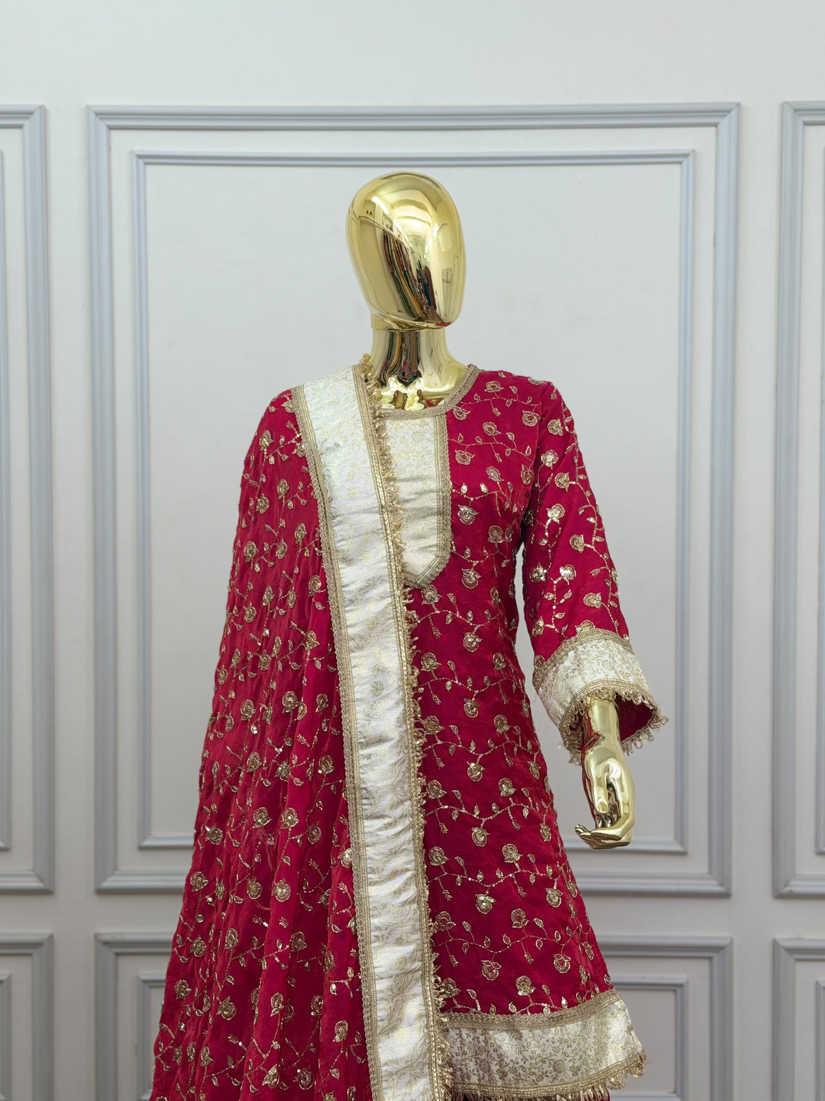 DEEP RANI PINK RAMPURI GHARARA