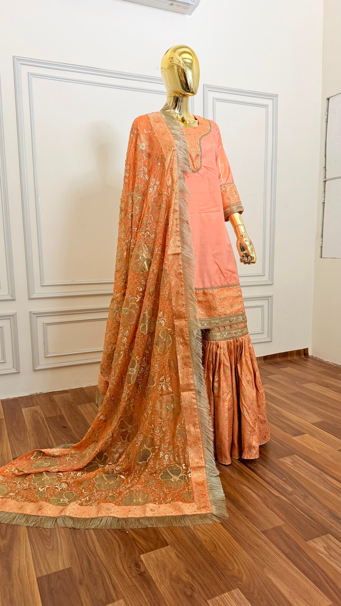 PALE COLOR KIMKHAB GHARARA