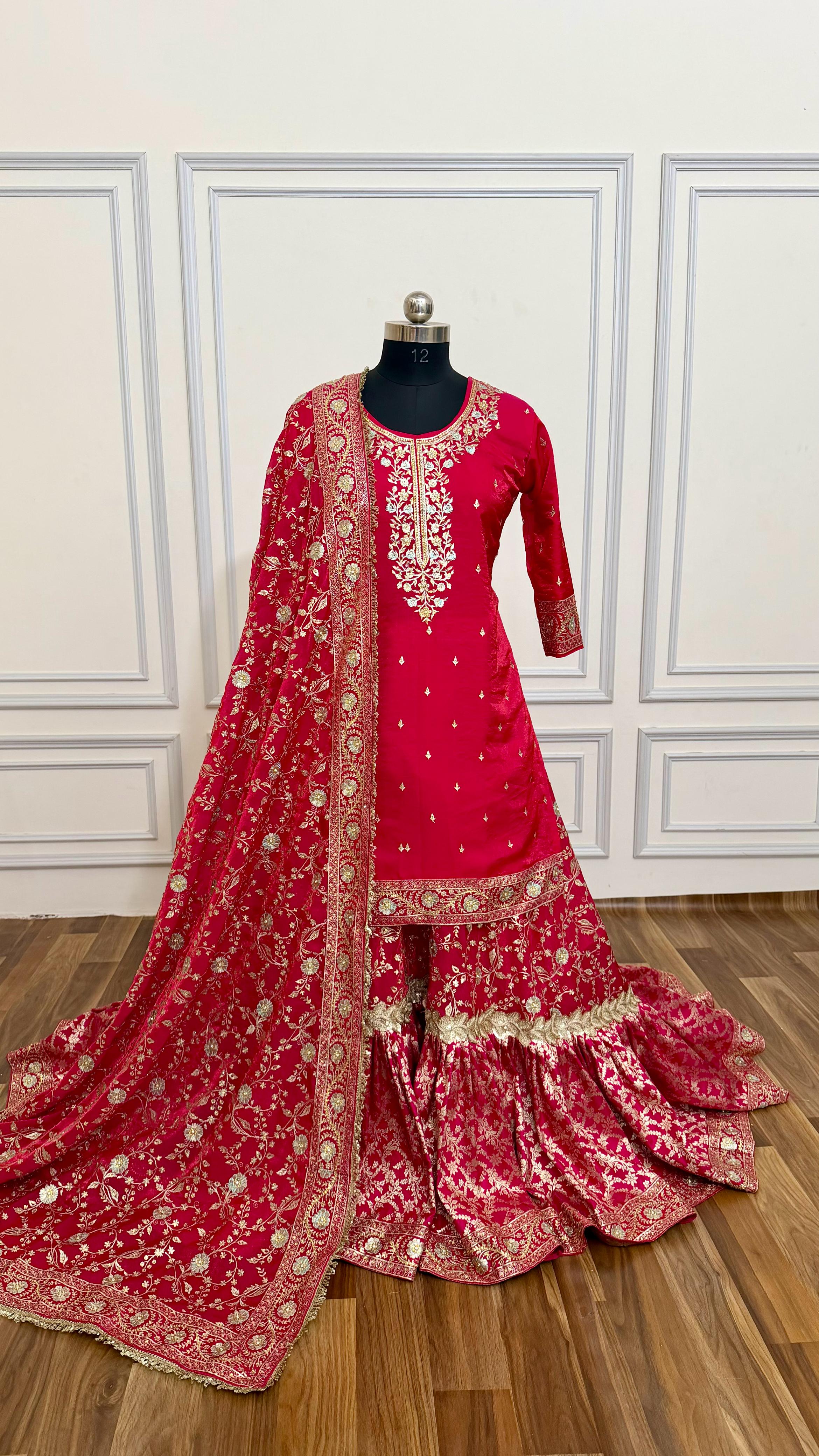 Deep pink Italian shimmer based farshi