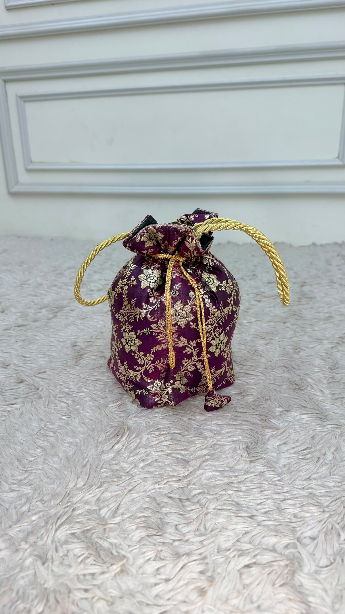 DARK PURPLE BANARASI KIMKHAB POTLI
