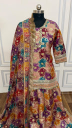 BANARASI CHATRAPATI GHARARA KATAN SILK BASED lahenga