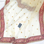 Off white booti Embroidered Gharara
